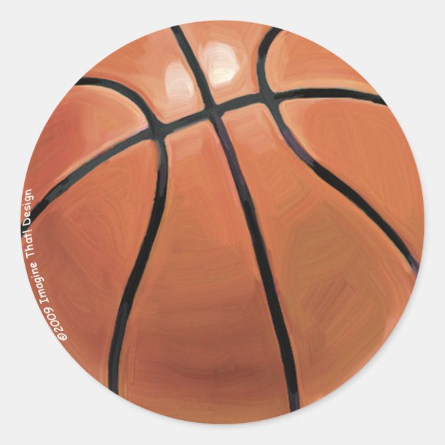 Basketball Classic Round Sticker (Front)