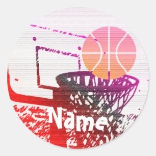 Basketball classic round sticker