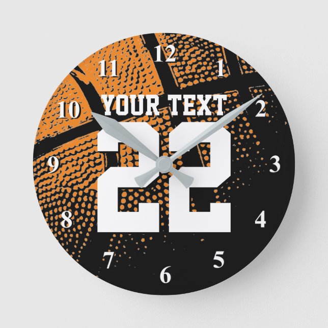 Basketball clock with custom sports jersey number (Front)