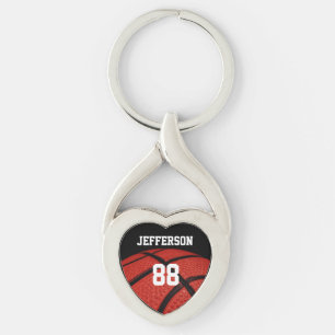 Basketball Close-up custom Name and number Keychain