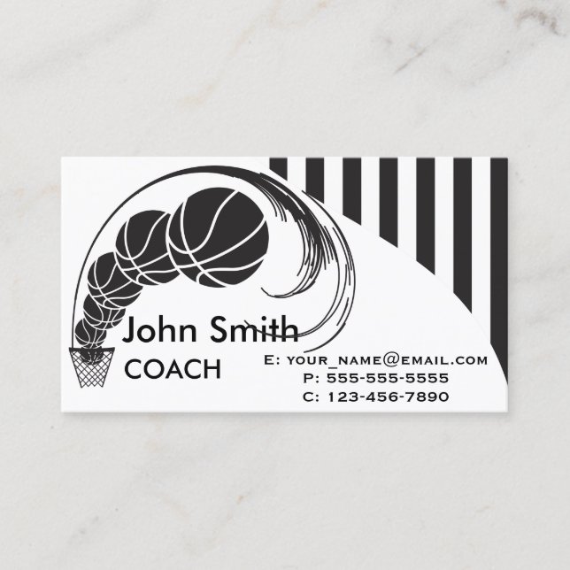 Basketball Coach Business Card (Front)