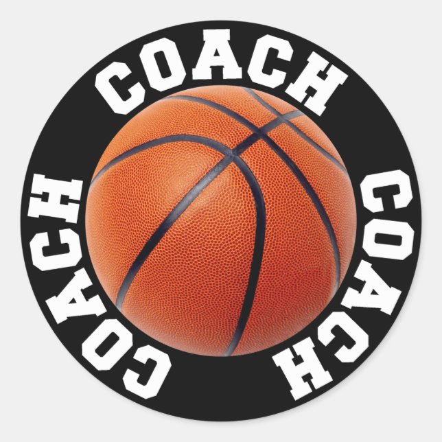 Basketball Coach Classic Round Sticker (Front)
