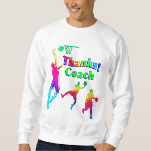 Basketball Coach Colourful Thank You Sweatshirt