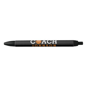 Basketball Coach Custom Name Black Black Ink Pen