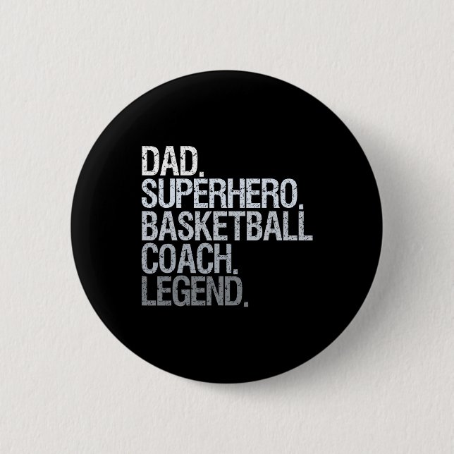 Basketball coach dad 1 2 inch round button (Front)