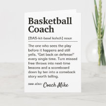Basketball Coach Definition Personalized Thank You