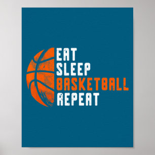 Basketball Coach Eat Sleep Basketball Repeat Baske Poster