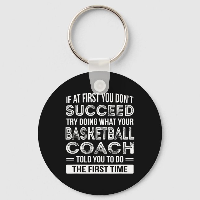 Basketball Coach Gift  Fun Thank You Gift Keychain (Front)