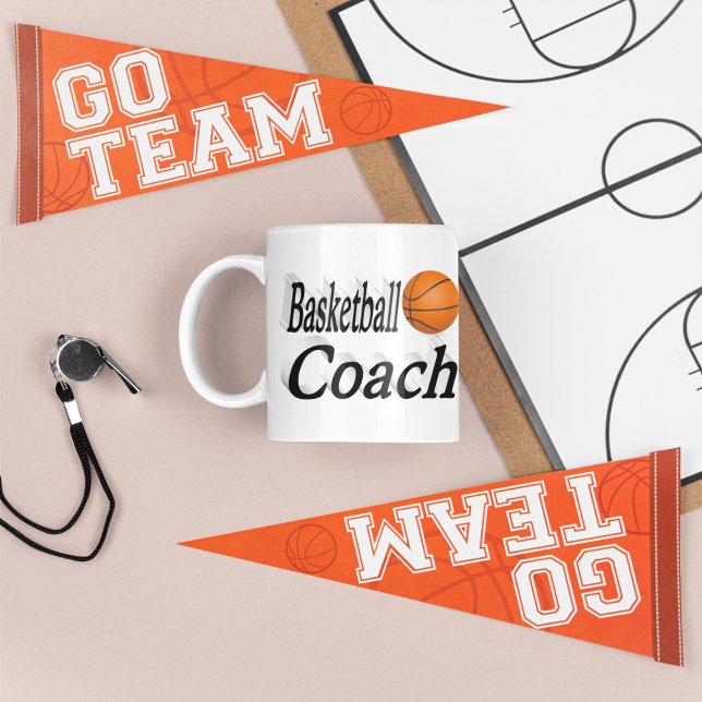 Basketball Coach half text Coffee Mug (Creator Uploaded)