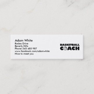 Basketball coach mini business card