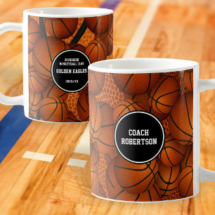 basketball coach name sports season keepsake coffee mug