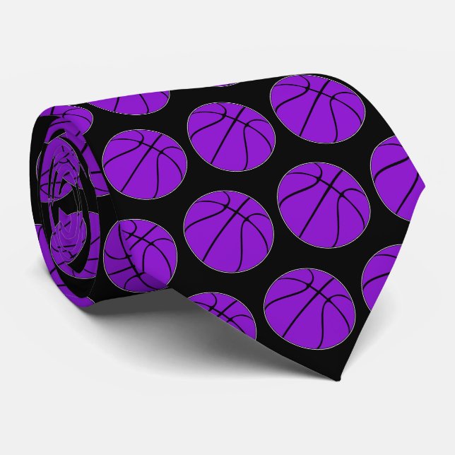 Basketball Coach or Player Purple Team Colour Spor Tie (Rolled)