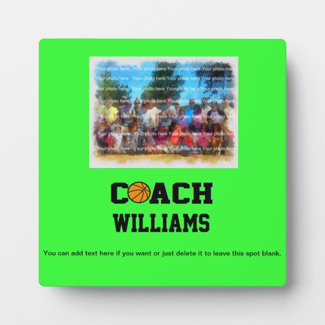 Basketball Coach - Personalized Plaque (Front)