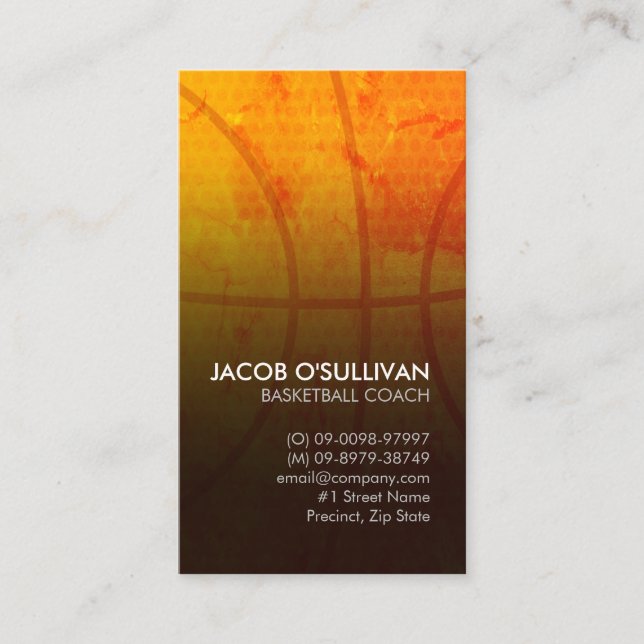 Basketball Coach Scout  Business Card (Front)
