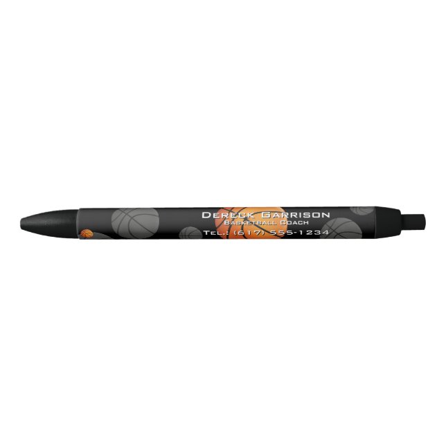 Basketball Coach | Sport Gift Black Ink Pen (Front)