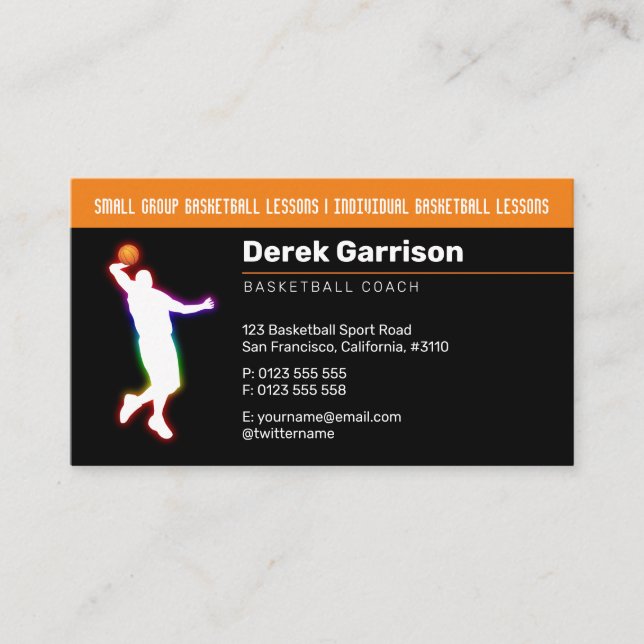 Basketball Coach | Sport Trainer Business Card (Front)