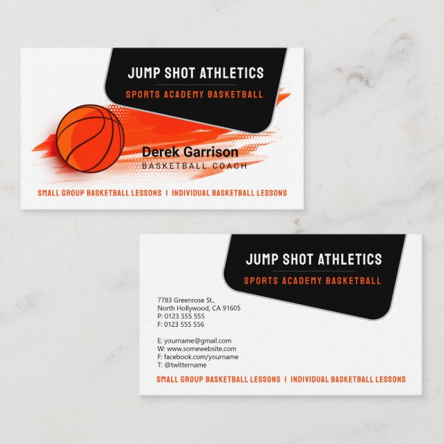 Basketball Coach | Sport Trainer Business Card (Front/Back)
