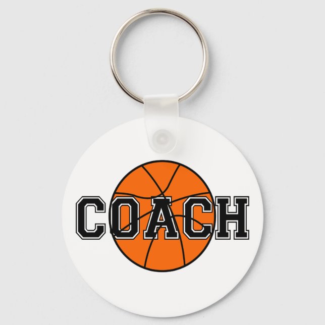 Basketball Coach T-shirts and Gifts. Keychain (Front)