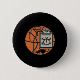 Basketball Coach Whistle Clipboard Stopwatch 2 Inch Round Button