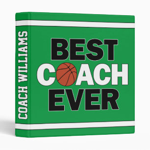 Basketball Coaches Best Coach Ever Custom Name Binder