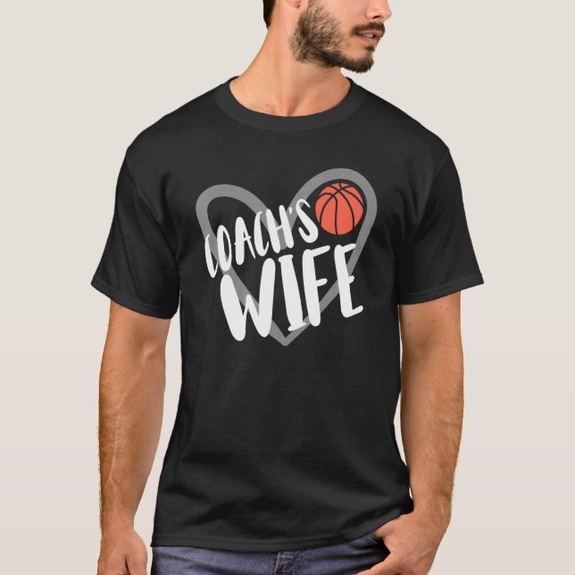 Basketball Coach's Wife Heart T-Shirt (Front)
