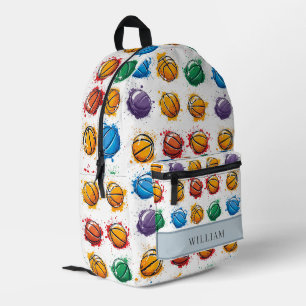 Basketball Colourful Kids Back To School Printed Backpack