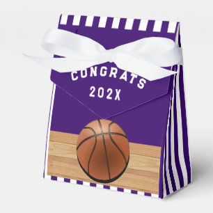 Basketball Congrats Team Purple Favor Box