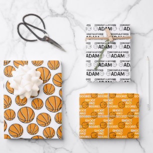 Basketball Congratulations Wrapping Paper Sheets