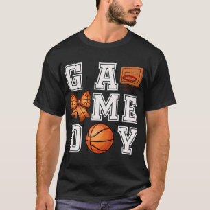 Basketball Coquette Bow Cute Gameday Cheer Mom Spo T-Shirt