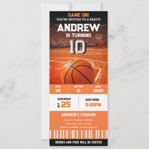 Basketball Court Craze Birthday Party Tickets Invitation