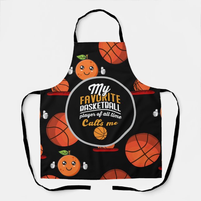 Basketball Court Cuisine: Basketball-Themed  Apron (Front)
