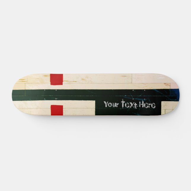 Basketball Court Lines and Markings - Personalized Skateboard (Horz)