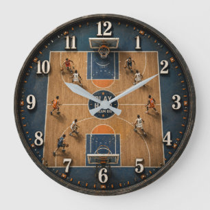 Basketball Court Player Coach & Athlete Gift Large Clock