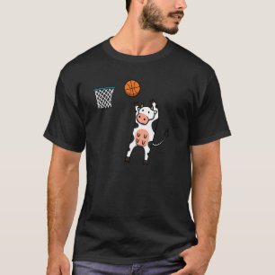 Basketball Cow Cute Farm Animal Ball Sports T-Shirt