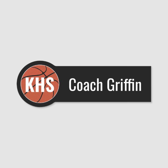 Basketball Custom Coach/Player Name/Number & Colou Name Tag (Front)