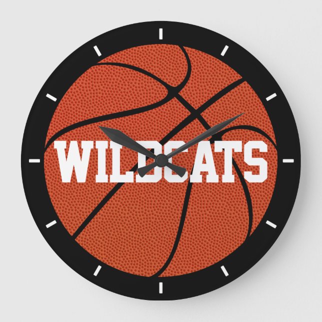 Basketball Custom Text Decorative Wall Clock (Front)