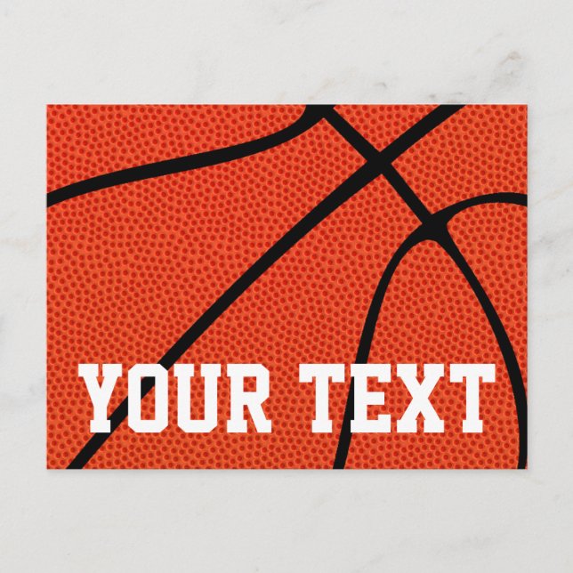 Basketball Custom Text or Player Name Sports Team Postcard (Front)