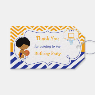 Basketball Cute African American Boy 'I went to' Gift Tags