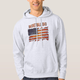"Basketball Dad Flag-Bold Patriotic Sports Design" Hoodie