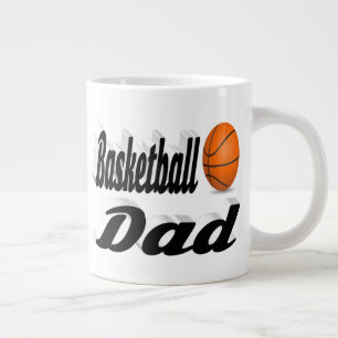 Basketball Dad half text Giant Coffee Mug