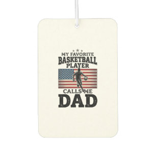Basketball Dad Patriotic Vintage Engraving T-Shirt Air Freshener