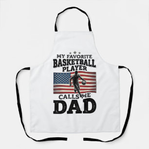 Basketball Dad Patriotic Vintage Engraving T-Shirt Apron