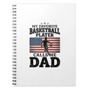 Basketball Dad Patriotic Vintage Engraving T-Shirt Notebook