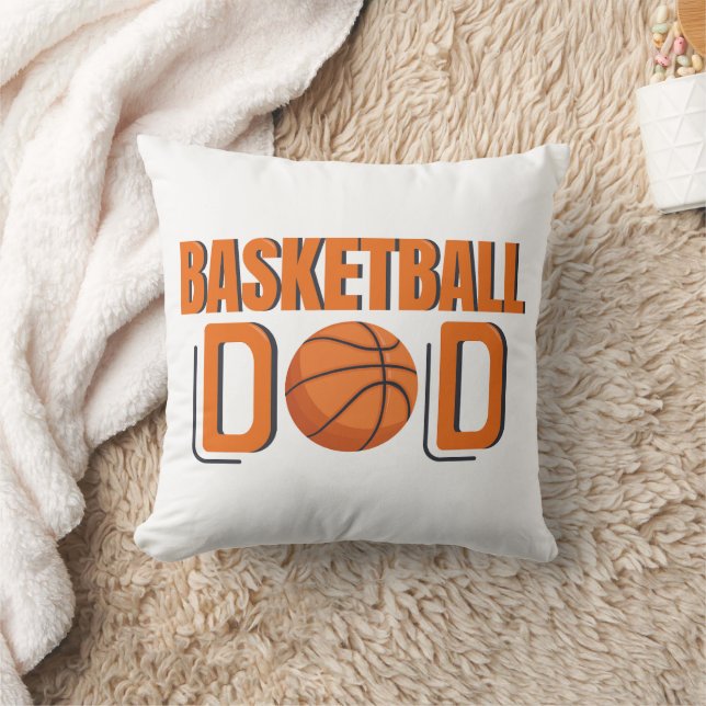Basketball Dad Sports Fan Team Player Throw Pillow (Blanket)