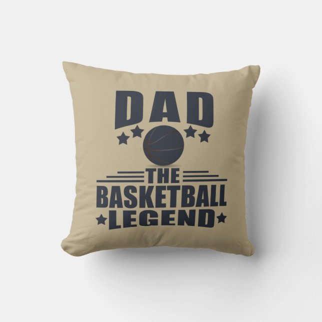 Basketball Dad Throw Pillow (Front)