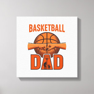 Basketball Dad Vintage Engraving Shirt Design_1 Canvas Print