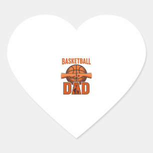 Basketball Dad Vintage Engraving Shirt Design_1 Heart Sticker
