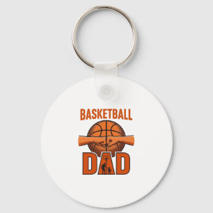Basketball Dad Vintage Engraving Shirt Design_1 Keychain