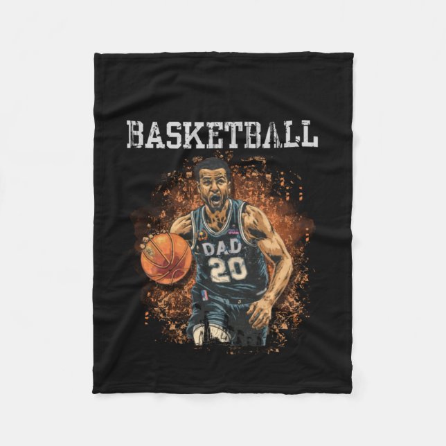 Basketball Dad Vintage  Fleece Blanket (Front)