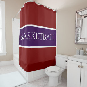 BASKETBALL Deep Purple White Bold Red Stripes